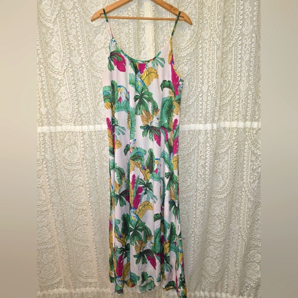 Tropical Print Maxi Dress, Mika & Gala Sun Dress, Tropical Coverup, Cover Up